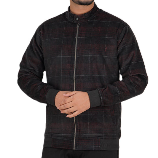 Black-maroon Corduroy Jacket | CD-20