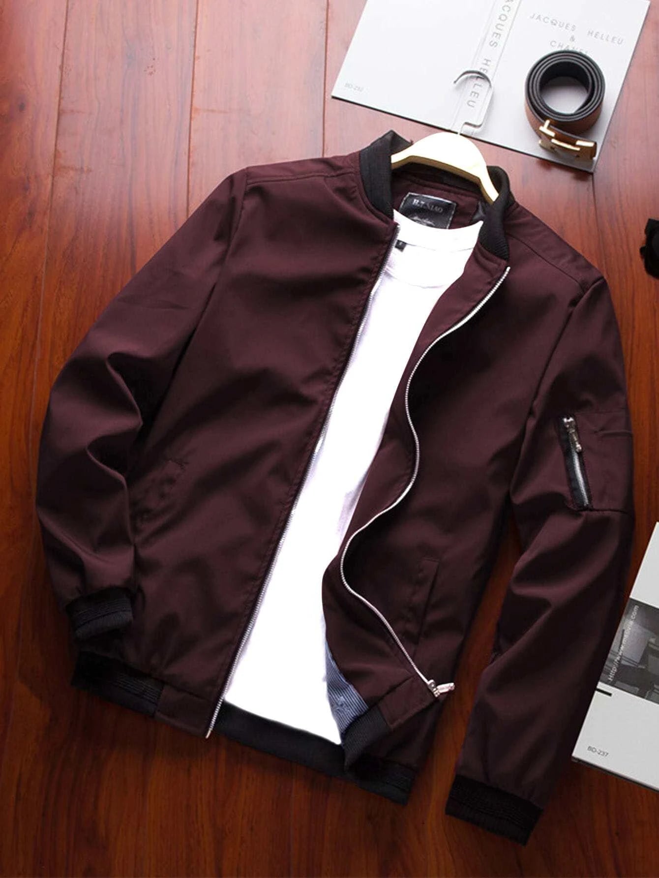 V-4 Maroon Red Bomber Jacket